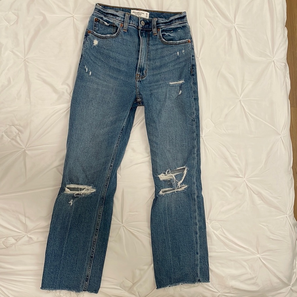 Abercrombie ankle straight ultra high rise jeans